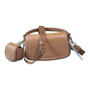 Lululemon Cactus Leather Mini Bag With Clippable  Pouch 1.2L Chestnut